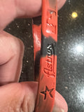 set of three mylar wristbands bracelets featuring the logo of the Houston Astros, a Major League Baseball team. Made by Forever Collectibles