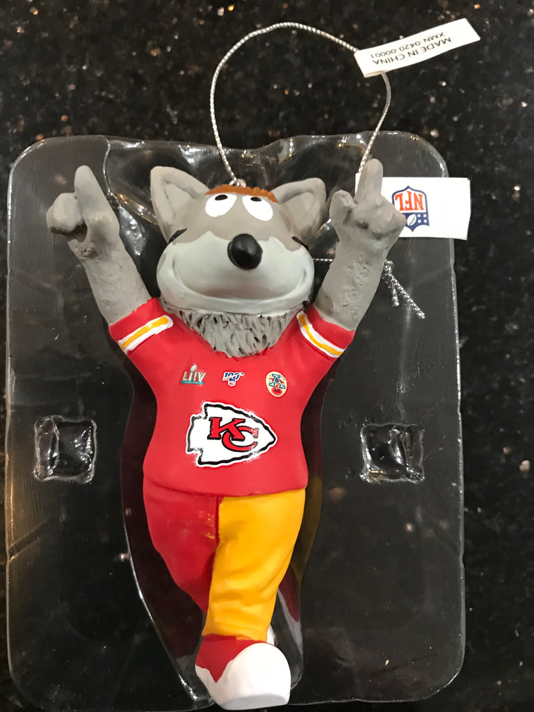 Kansas City Chiefs Super Bowl 54 KC Wolf Mascot Ornament is a collectible item from Forever Collectibles