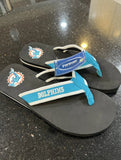 Miami Dolphins NFL team Loco Contoured Flip Flops Sandals Mens Size Large.