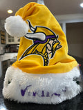 Minnesota Vikings NFL team logo plush adult size Santa holiday hat