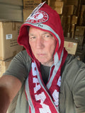 Alabama NCAA Retro Team Logo Hood and Scarf Combo with Pockets is a must-have for any Alabama Crimson Tide football fan. Officially licensed by the NCAA
