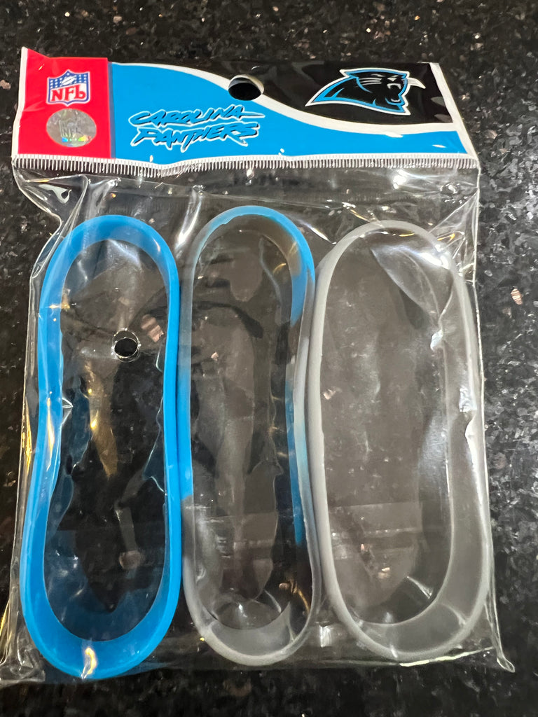 Carolina Panthers Adult Mylar NFL Team Logo Wristbands Bracelets 3 Pack