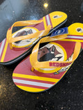 Washington Redskins retro NFL logo unisex size XL flip flop sandals Foco see size chart in pictures
