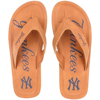 New York Yankees Color Pop team logo Mens contoured style flip flops sandals By FOCO