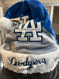 Los Angeles Dodgers MLB Team Logo Plush Adult Santa Holiday Hat