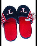 Forever Collectibles mens sizeTexas Rangers MLB plush comfy slide on team logo slippers.
