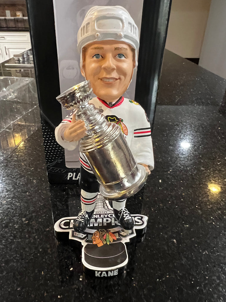 Chicago Blackhawks Patrick Kane 2010 NHL Stanley Cup Champions Bobblehead, officially licensed by the National Hockey League (NHL). Produced by Forever Collectibles