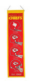 Kansas City Chiefs Logo Team 8" x 32" Heritage Retro Helmet Logo Wool Banner