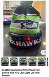 Seattle Seahawks LED NFL logo light up Winter Cap Hat! The cuffed knit design