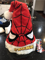 Marvel Spiderman plush adult size xmas santa hat.