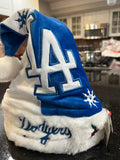 Los Angeles Dodgers MLB Team Logo swirl Plush Adult Santa Holiday Hat