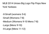 ) MLB 2014 UNISEX BIG LOGO FLIP FLOPS NEW YORK YANKEES size large mens 9-10