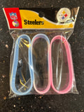 Pittsburgh Steelers NFL Team Logo Women's Mylar Wristbands Bracelets 3 Pack by Forever Collectibles