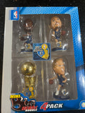 mini bobblehead set featuring Dirk Nowitzki of the Dallas Mavericks, a team that won the NBA championship in 2011.