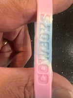 Dallas Cowboys NFL Team Logo Adult Women's Pink Tie Dye Wristband Mylar Bracelet