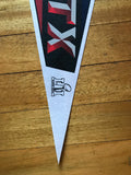 full size pennant featuring players from both the Atlanta Falcons and the New England Patriots, specifically Matt Ryan and Tom Brady.