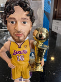 Los Angeles Lakers 2010 NBA Champions Paul Gasol rare Trophy Bobblehead. Condition is New. Shipped with USPS Priority Mail.