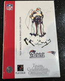 New England Patriots rare retro team celebration Xmas ornament featuring Tom Brady and Tedy Bruschi.