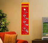 Kansas City Chiefs Logo Team 8" x 32" Heritage Retro Helmet Logo Wool Banner