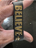 New Orleans Saints NFL team logo wide wristband silicone Bracelet. Slogan