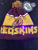 Washington Redskins NFL winter hat cuffed and with LED flashing lights pom hat