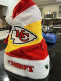Kansas City Chiefs NFL team logo plush adult holiday Santa hat foco