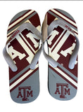 Texas A&M NCAA Team Logo Unisex Flip Flops Sandals by Forever Collectibles see size chart in photos