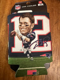 Tom Brady New England Patriots 12 oz 2-sided can cooler Koozie caricature version rare