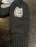 UConn Huskies plush stylish black knit team logo mittens
