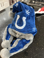 Indianapolis Colts NFL plush snowflake dangle holiday santa hat foco adult.

New with tags .