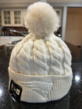 New England Patriots Women's Team Logo Knit Plush Pom Winter Hat by New Era