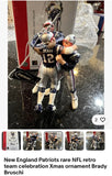 New England Patriots rare retro team celebration Xmas ornament featuring Tom Brady and Tedy Bruschi.