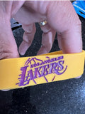 Los Angeles Lakers extra wide NBA team logo silicone wristband bracelet.
