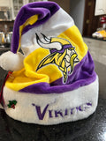 Minnesota Vikings NFL team logo plush adult size Santa holiday hat