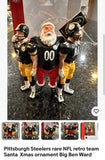 Pittsburgh Steelers rare team players and Santa xmas ornament with Big Ben and Ward