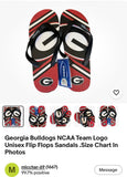 Georgia Bulldogs NCAA Team Logo Unisex Adult size Flip Flops Sandals by Forever Collectibles