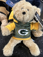 Green Bay Packers NFL team logo plush hoody bear.