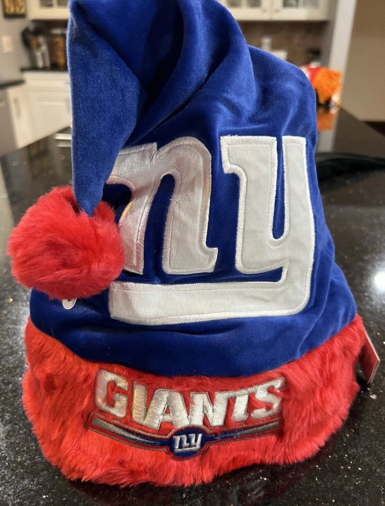 New York Giants festive NFL holiday solid color santa hat adult size