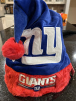New York Giants festive NFL holiday solid color santa hat adult size