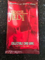 1 sealed pack of Star Wars Menace of Dark Maul Young Jedi trading card game cards. Produced by Decipher in 1999