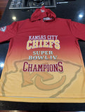 Kansas City Chiefs Super Bowl 6 Champions NFL Hooded T shirt Size mens made by foco.
100% polyester.