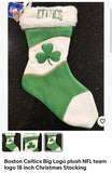 Boston Celtics plush NFL team logo 18 inch Lucky Shamrock Christmas Sticking.