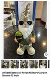 United States Air Force Military 12 inch Garden Gnome.