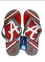Alabama NCAA Team Logo Unisex Flip Flops Sandals by Forever Collectibles see size chart in photos