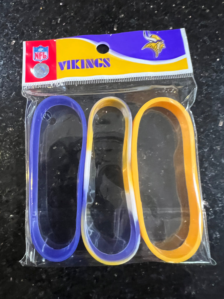 Minnesota Vikings NFL Adult Mylar Team Color and Logo Wristbands Bracelets 3pk by Forever Collectibles