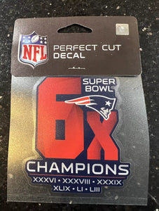 New England Patriots 6X Champion 4 inch Die-cut Decal from Wincraft.