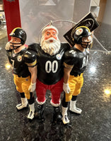 Pittsburgh Steelers rare team players and Santa xmas ornament with Big Ben and Ward