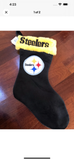 Pittsburgh Steelers NFL team logo18 inch solid black plush xmas stocking.