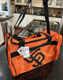 San Francisco Giants medium duffel bag gym bag player posey.

3 compartments 100 % polyester