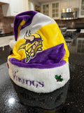 Minnesota Vikings NFL team logo plush adult size Santa holiday hat